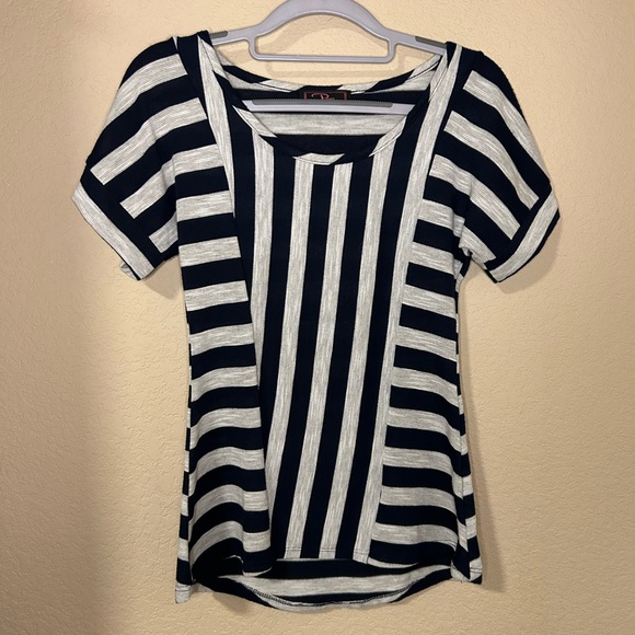 Made in USA 🇺🇸 P.inc striped sailor short-sleeved top Small - Picture 1 of 4